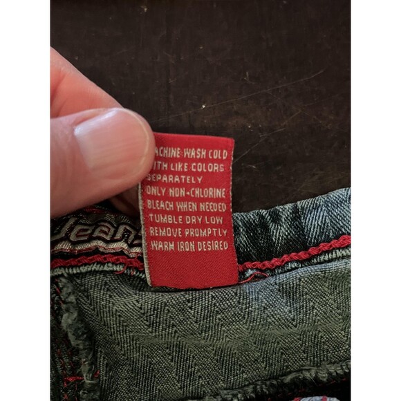 Laze Jeans Jeans Womens 3 Blue Skinny Ankle Zip Red Stitching Heart Pockets - Picture 11 of 11